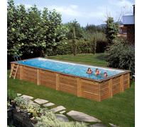 Piscine Bois modèle Gré modèle Mint - Rectangle 10.10m x 4.18m