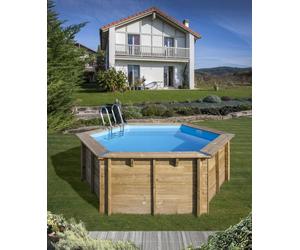 Piscine Bois modèle - Gre modèle VANILLE 2 - Hexagonale 4.00m