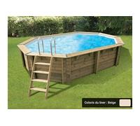Piscine bois Océa 5,50 x 3,55 x 1,20 m - Liner beige -