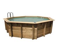 Piscine Ubbink bois Océa - Ø 580 x H 130 cm (Filtre à sable) - Liner beige 75/100 ème