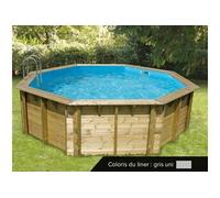 Piscine bois Océa 5,80 x 1,30 m - Liner gris -