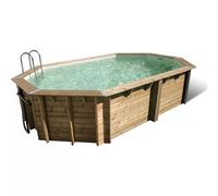 Ubbink Piscine bois OCEA octogonale 400x610x130 cm Filtre à sable Liner beige