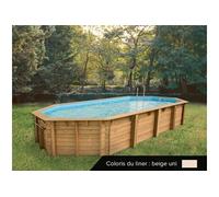 Piscine bois Ubbink OCEA octogonale 470x860x130cm liner beige