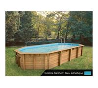 Piscine bois Océa 8,60 x 4,70 x 1,30 m - Liner bleu -