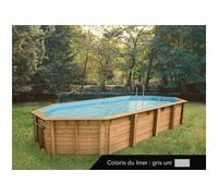 Piscine bois Océa 8,60 x 4,70 x 1,30 m - Liner gris -