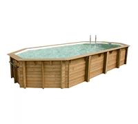 Piscine bois Ocea 8,60 x 4,70 x h1,30m - Bleu