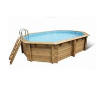 Ubbink Piscine hors-sol bois Sunwater 490 x 300 x H120 cm - Filtre à sable - Liner bleu 75/100ème