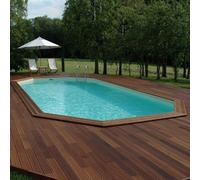 Ubbink Piscine bois Sunwater 300 x 490 x H 120 cm – Filtre à sable – Liner beige 75/100