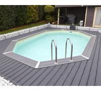 Piscine bois Ubbink AZURA 300x400x120cm liner Beige filtration à sable