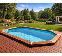 Piscine bois Ubbink AZURA 300x400x120cm liner Bleu filtration à sable