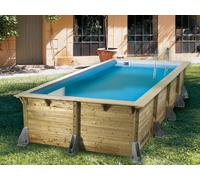 Piscine bois Ubbink AZURA rectangulaire 350x505x126cm liner bleu