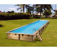 Piscine bois Ubbink LINEA rectangulaire 350x1550x155cm liner bleu