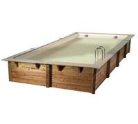 Piscine bois Ubbink LINEA rectangulaire 350x650x140cm liner beige