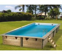Piscine bois Ubbink LINEA rectangulaire 350x650x140cm liner bleu