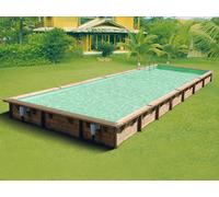 Piscine bois Ubbink LINEA rectangulaire 500x1100x140cm liner beige