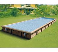 Piscine bois Ubbink LINEA rectangulaire 500x1100x140cm liner bleu