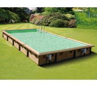 Piscine bois Ubbink LINEA rectangulaire 500x800x140cm liner gris