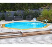 Piscine en bois octogonale Ubbink Océa 510-Gris