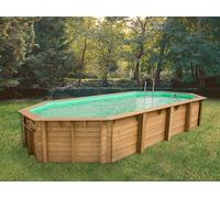 Piscine bois Ubbink OCEA octogonale 470x860x130cm liner gris