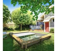 Piscine bois URBAINE Luxe + volet automatique-4,20 x 3,50m + Couverture automatique-