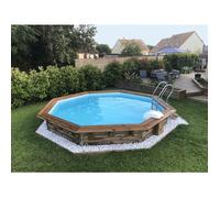 Piscine bois WATERCLIP octogonale Ø460x129 cm CLEOFAS - filtration 8m3 h - pin classe IV