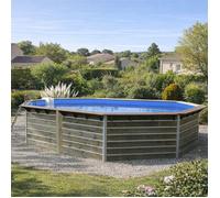 Piscine bois WATERCLIP octogonale 550x375x129 cm ST BERNARD - 19m³ - filtration incluse - montage rapide 2h