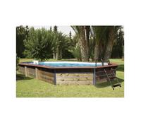 Piscine bois WATERCLIP octogonale 730x420x129 cm SIAYAN - 29m³ - kit filtration inclus