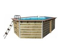 Piscine bois WATERCLIP octogonale 730x420x129 cm SIAYAN - 29m³ - kit filtration inclus Pin du Nord G