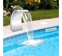 Piscine cascade - Fontaine cascade en acier inoxydable - 60 x 30 cm - Entrée d'eau - Douche cascade - Robuste et résistante à la corrosion - Lame de trop-plein - Idéal pour les jeux d'eau de jardin et