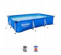Piscine complète Bestway Steel Pro Rectangulaire Tubulaire 300x201x66 cm Bleu