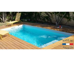 Piscine coque de 10 m2 : Serre chevalier 4.30X2.30X1.50M + filtration Palette box