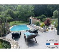 Piscine coque design Tignes de 6.00X3.40X1.50M + Filtration Coffre PVC hors sol