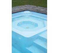 Piscine coque MENPHIS 1 : 7.70 x 3.80 x 1.50 m + LUXE + Box Palette