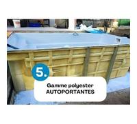 Piscine coque PHOCEE : Version autoportante + LUXE pièces à sceller sans filtration