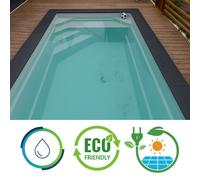 Piscine coque Rome 4,43 x 2,56 x 1,45 m + LUXE + Filtration BIO FILTRE