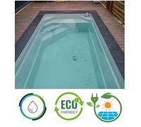 Piscine coque Rome 4,43 x 2,56 x 1,45 m + LUXE + Filtration en kit écologique