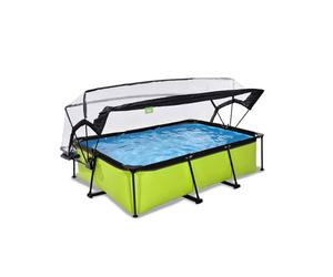Piscine Couverte 220x150x65cm Avec Pompe Filtrante Vert TU