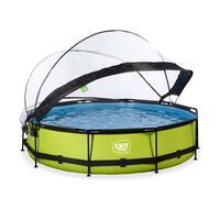 EXIT Toys Piscine hors-sol Ø360 x 76 cm Dôme - pompe filtrante, bâche - Vert Lime Pool