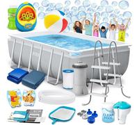 Piscine de jardin encadrée 300 x 175 x 80 cm 18in1 INTEX 26784 + Souffleur de bulles