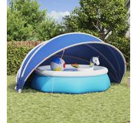 Piscine Dome Vert 500 x 500 x 236 cm Bâche pliable en polyester résistant aux UV imperméable avec sac de transport et tendeurs Idéal pour le jardin, la piscine extérieure Protection contre les
