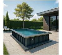 Piscine en acier en kit AQUADURO de 2,45 x 3,85 Ht : 1,25 m