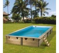 Piscine en bois Azura 350 x 505 x 126 cm H - Liner beige