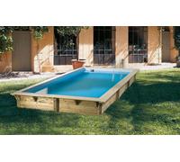 Piscine en bois Azura 350 x 505 x 126 cm H - Liner bleu