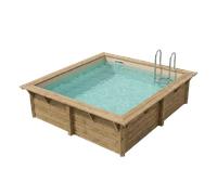 Piscine en bois carrée Ubbink Azura 3 x 3 x 1,26 m - Liner Beige