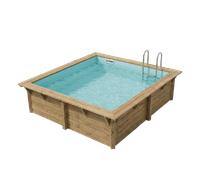 Piscine en bois carrée Ubbink Azura 3 x 3 x 1,26 m - Liner Bleu