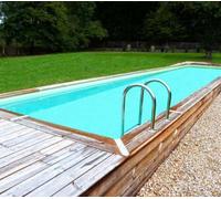 Piscine Ubbink bois Linéa - 1550 x 350 x H 155 cm (Filtre à sable) - Liner beige 85/100 ème