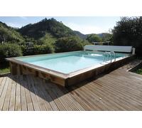 Piscine en bois Linéa 500 x 1100 x 140 cm - Liner beige