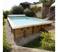 Piscine en bois Linéa 500 x 800 x 140 cm - Liner beige