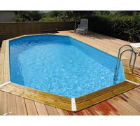 Ubbink Piscine en bois OCEA octogonale 470x860x130 cm Liner bleu
