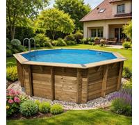 Ubbink Piscine bois Océa Ø 430 x H 120 cm Filtre à sable Liner bleu 75/100ème